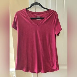 NOBO Women's V-Neck Maroon Top Sz XL